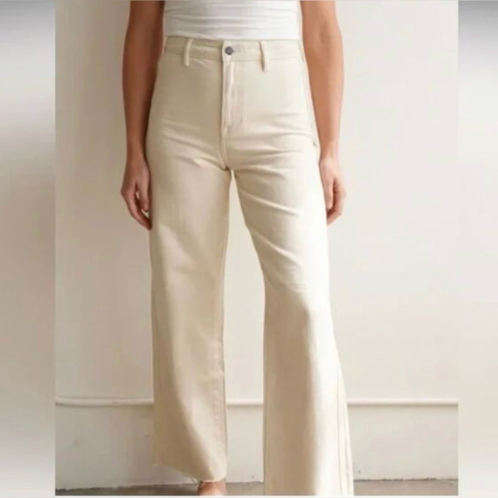 Carly Jean Jaymee wide leg jeans in stone size 13 EUC